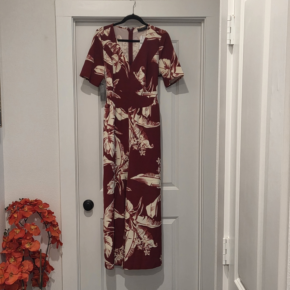 Lane Bryant Floral V-Neck Jumpsuit